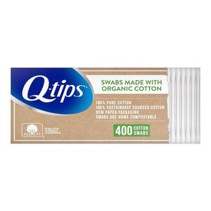 Q-tips - Organic Cotton Swabs (400 Count) - Paper Packaging Cotton